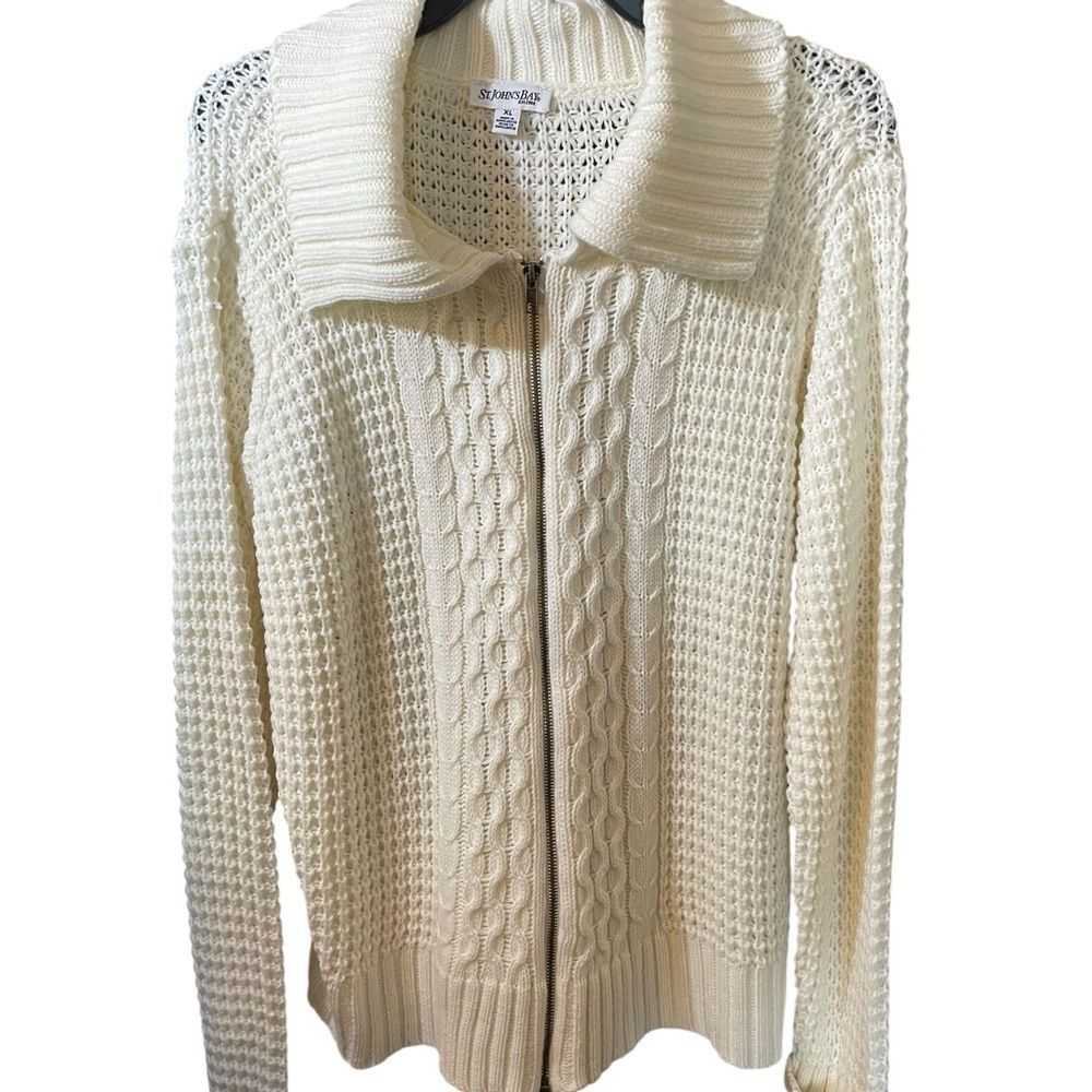 St. John's Bay Ivory Cowl Neck Sweater